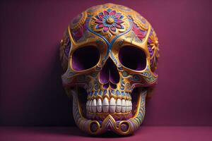 Day of the Dead sugar skull. Mexican sugar skull. ai generative photo