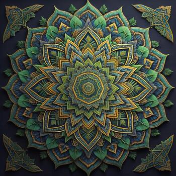 Mandala pattern. Vintage decorative elements. Hand drawn oriental background. ai generative photo