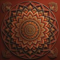 Mandala pattern. Vintage decorative elements. Hand drawn oriental background. ai generative photo