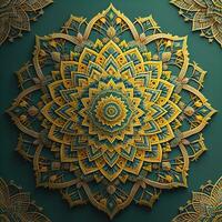 Mandala pattern. Vintage decorative elements. Hand drawn oriental background. ai generative photo