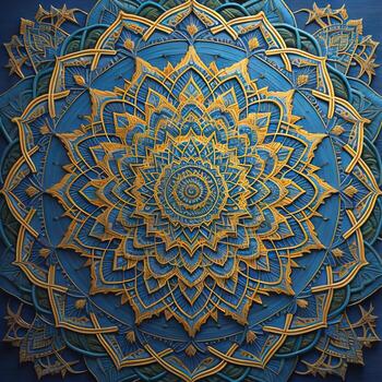 Mandala pattern. Vintage decorative elements. Hand drawn oriental background. ai generative photo