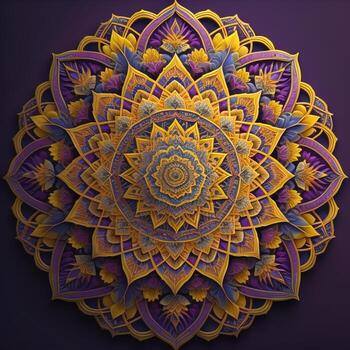 Mandala pattern. Vintage decorative elements. Hand drawn oriental background. ai generative photo