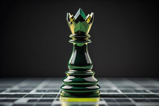 Chess king on a solid color background. ai generative photo