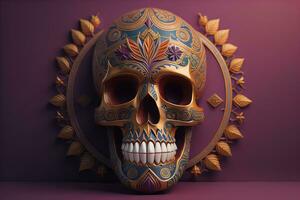 Day of the Dead sugar skull. Mexican sugar skull. ai generative photo