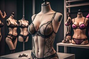 Sensual lingerie on a mannequin. ai generative photo