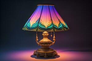 Lantern with glowing light on dark background. ai generative photo