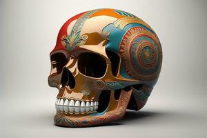 Day of the Dead sugar skull. Mexican sugar skull. ai generative photo