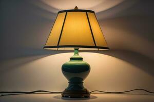 a modern lamp on a solid color background. ai generative photo