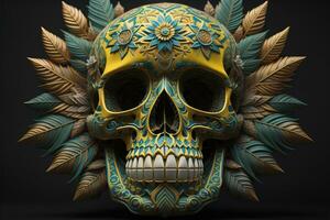 Day of the Dead sugar skull. Mexican sugar skull. ai generative photo