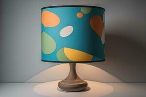 decorative table lamp on solid color background. ai generative photo