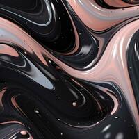 Hand painted background with mixed liquid pink and black paints. Abstract painting with liquid acrylic. Marble colorful abstract background. Liquid marble pattern. Generative AI photo