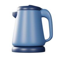 Hot water kettle 3d render on transparent background. png