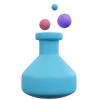 chemical test bottle 3d render illustration. png