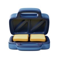 Sandwich maker 3d render on transparent background. png