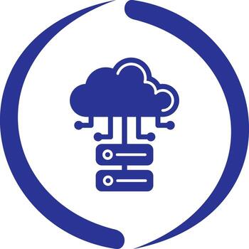 icono de vector de base de datos en la nube