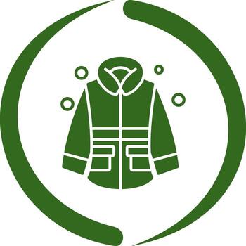 icono de vector de chaqueta de invierno