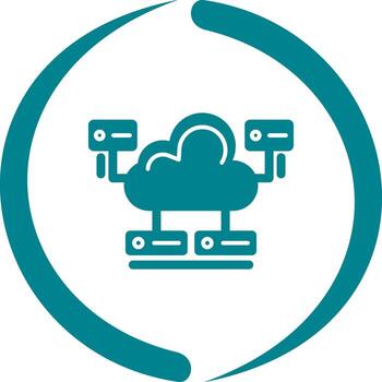 icono de vector de base de datos en la nube