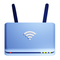 3d interpretazione di moderno senza fili Wi-Fi router superiore Visualizza. trasmissione di comunicazione segnale nel appartamento e ufficio Rete. realistico png illustrazione isolato su trasparente sfondo