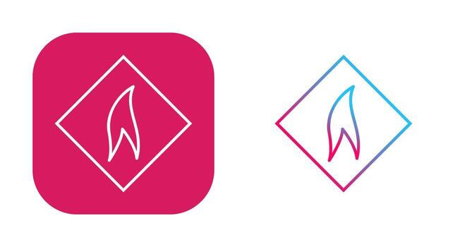 icono de vector de material inflamable