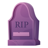 Halloween old tombstone  cartoon illustration. RIP gravestone for Halloween, cemetery or tomb, funeral elements. Halloween Elements and Objects for Design Projects. png