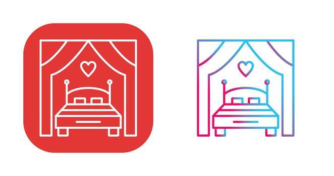 icono de vector de cama