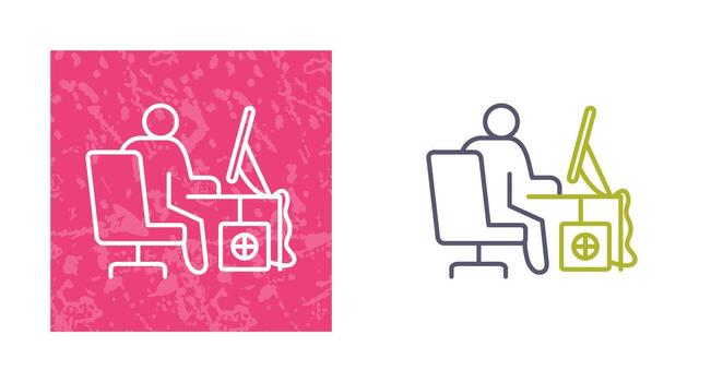 Computer Worker Vector Icon