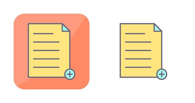 Unique Add File Vector Icon