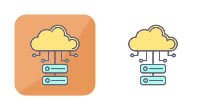 icono de vector de base de datos en la nube