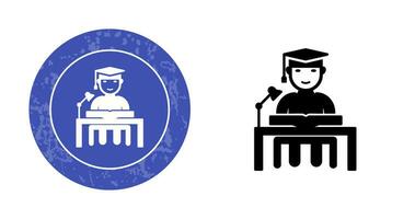 Unique Studying on Desk Vector Icon