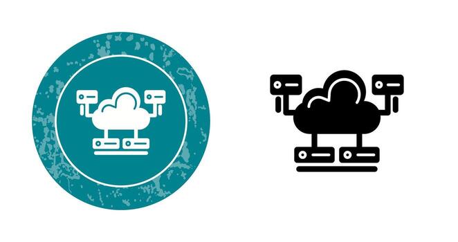 icono de vector de base de datos en la nube