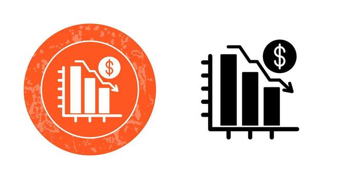 gráfico abajo vector icono