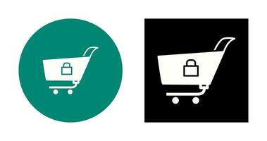 Unique Locked Cart Vector Icon