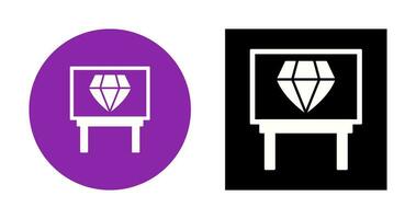 icono de vector de exhibición de diamantes