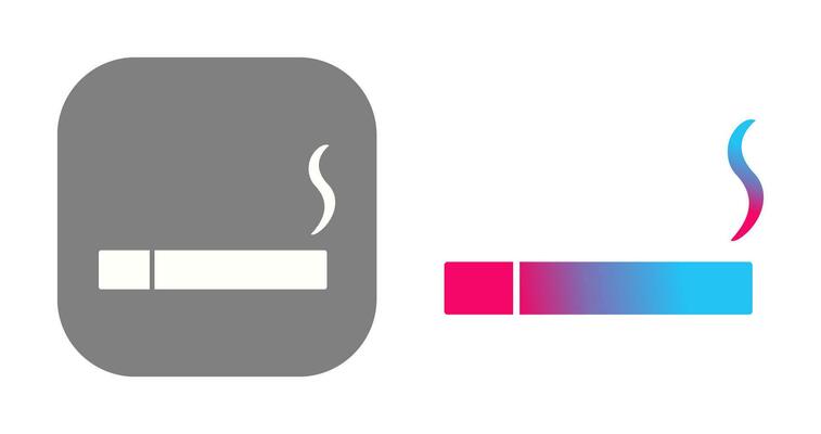 Unique Lit Cigarette Vector Icon