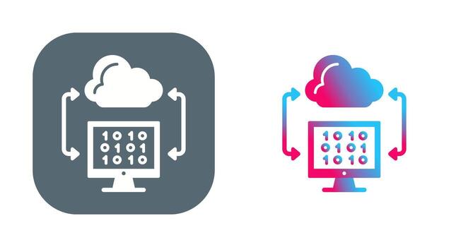 icono de vector de codificación de nube