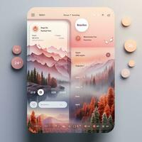 UI design for a productivity app with a minimalistic design and simple UI elements that promote productivity and focus, AI Generated photo