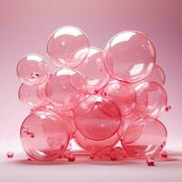 pink, clear bubble, Glossy, Shiny, bright, modern, round, AI Generated photo