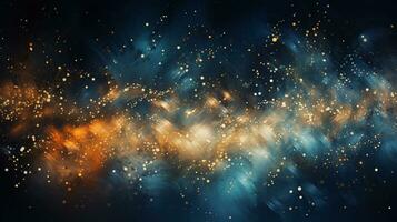 Abstract colorful glittering effect defocused design on dark background, shiny elegance fantasy bright color contrast with black concept, AI Generative photo