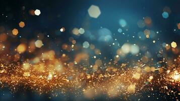 Abstract colorful glittering effect defocused design on dark background, shiny elegance fantasy bright color contrast with black concept, AI Generative photo