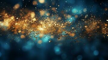 Abstract colorful glittering effect defocused design on dark background, shiny elegance fantasy bright color contrast with black concept, AI Generative photo