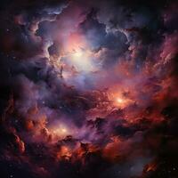 Nebula-shining stars and galaxies in space, Mysterious universe, Colorful cosmos with stardust and milky way, Magic color galaxy, AI Generative photo