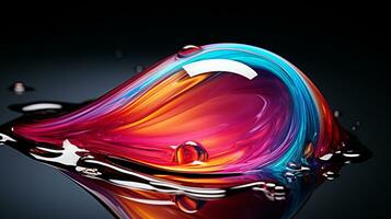 Colorful Water Droplet Abstract liquid design, AI Generative photo