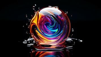 Colorful Water Droplet Abstract liquid design, Splash and waves, AI Generative photo