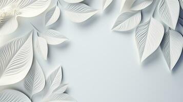 Tropical frame with palm leaves Design on background, Copy space, Summer background, AI Generative photo