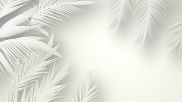 Tropical frame with palm leaves Design on background, Copy space, Summer background, AI Generative photo