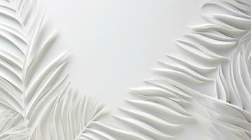 Tropical frame with palm leaves Design on background, Copy space, Summer background, AI Generative photo