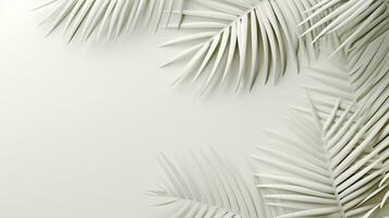 Tropical frame with palm leaves Design on background, Copy space, Summer background, AI Generative photo