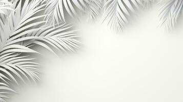 Tropical frame with palm leaves Design on background, Copy space, Summer background, AI Generative photo
