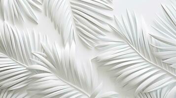 Tropical frame with palm leaves Design on background, Copy space, Summer background, AI Generative photo