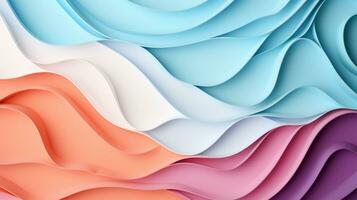 Pastel color papercut design on background, AI Generative photo